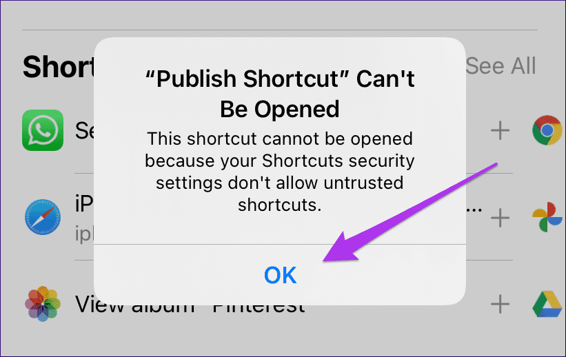 Alllow Untrusted Shortcuts Iphone Ipad 1