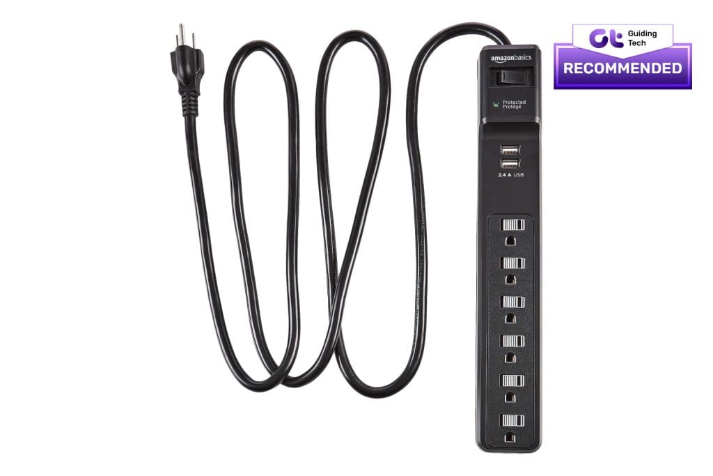 Amazon Basics Rectangular 6 Outlet Surge Protector Best USB Power Strip