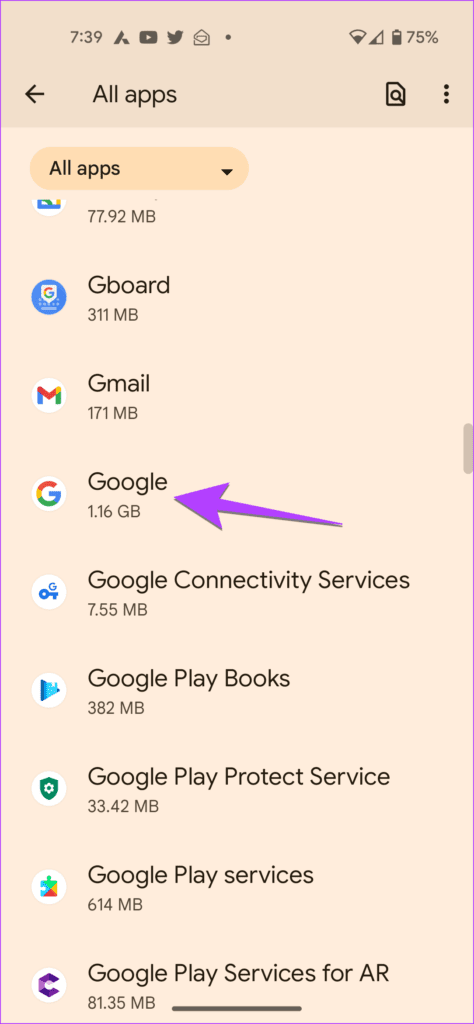 Android Google Settings