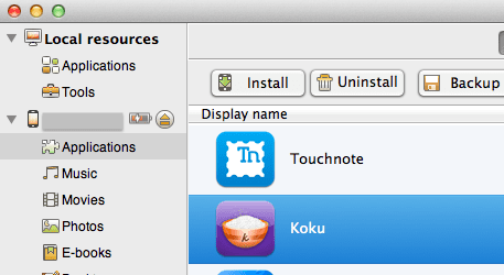 App On I Tools Main Screen