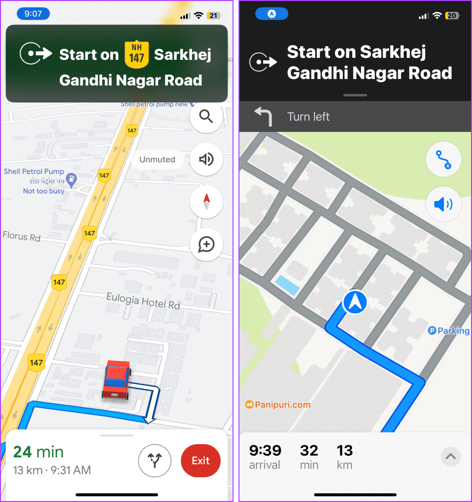 Apple Maps vs. Google Maps Navigation