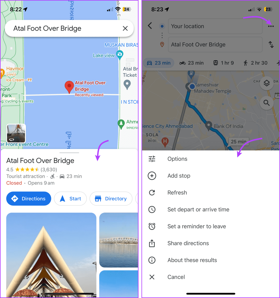 Google Maps Navigation UI