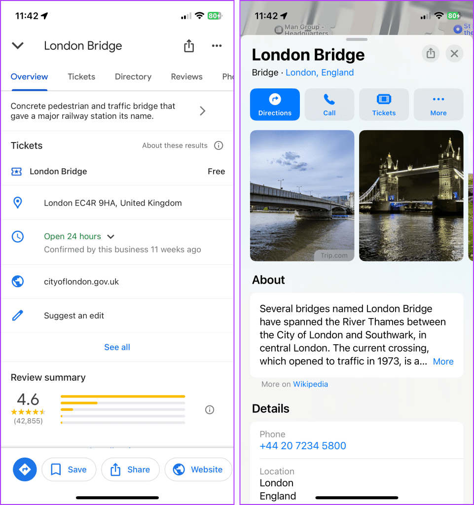 Google Maps Directory vs. Apple Maps