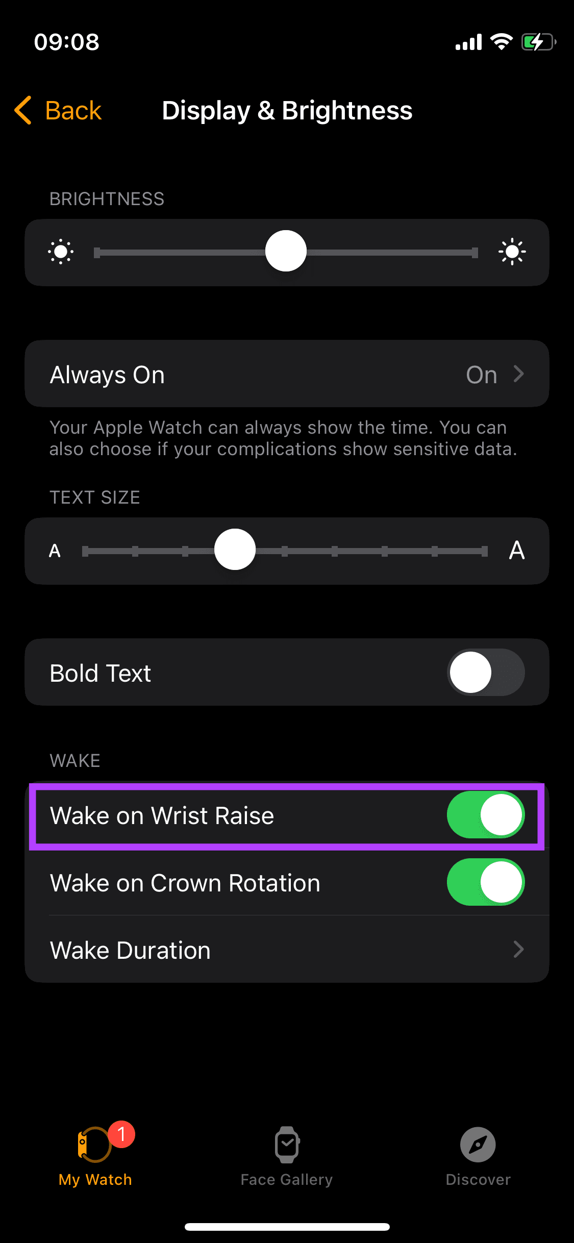 disable wake on wrist raise