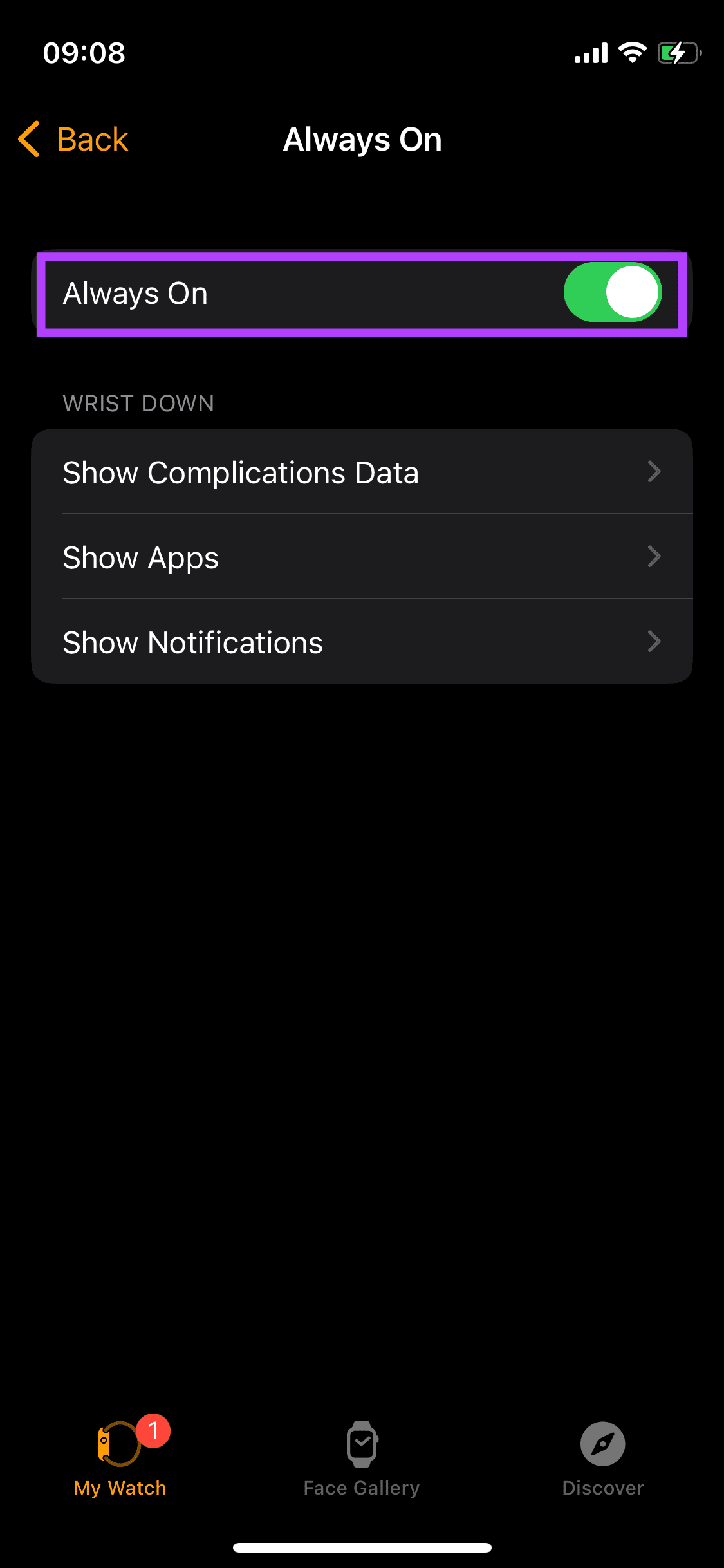 Disable Always on display