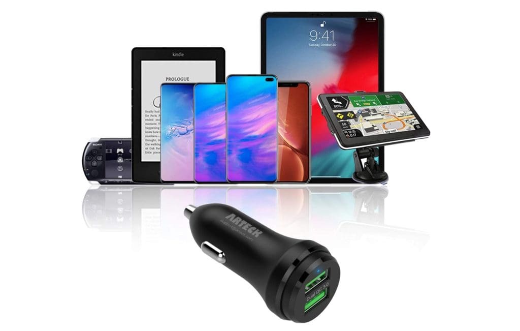 Arteck 40W 2 Quick Charge 3.0 USB Port Adapter