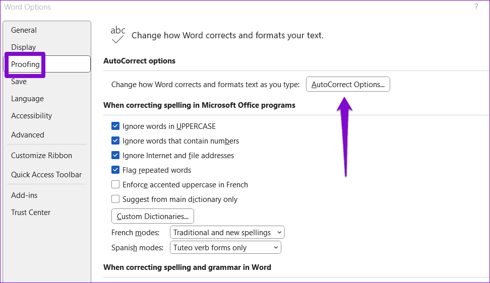AutoCorrect in Word