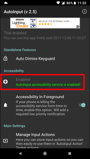Auto Input Enabled