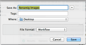 Automator Saving Workflow