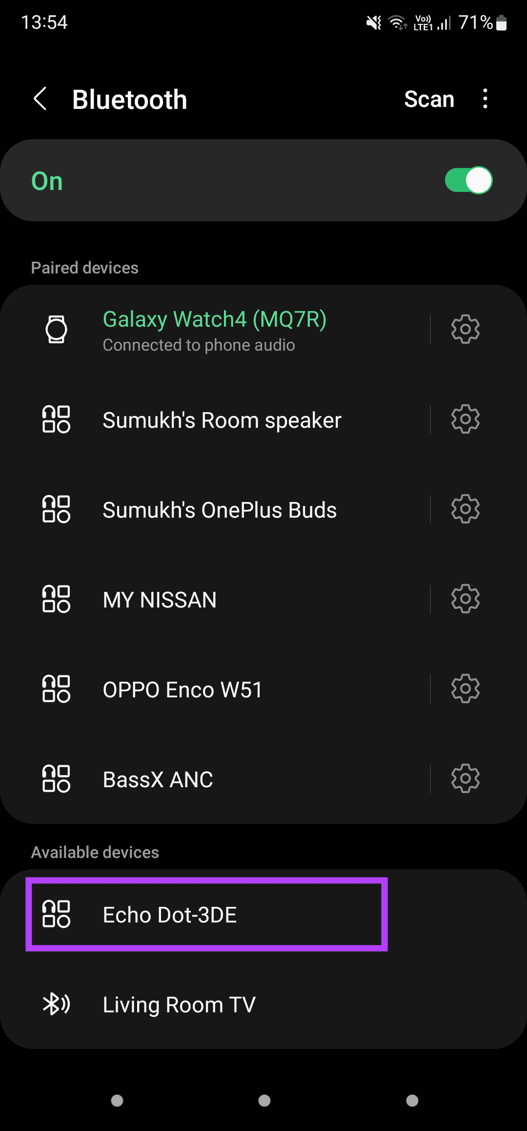 Amazon Echo in available devices