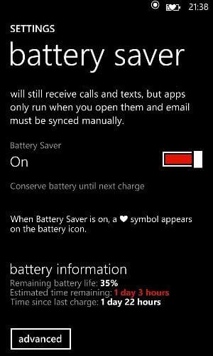 Battery Saver Mode