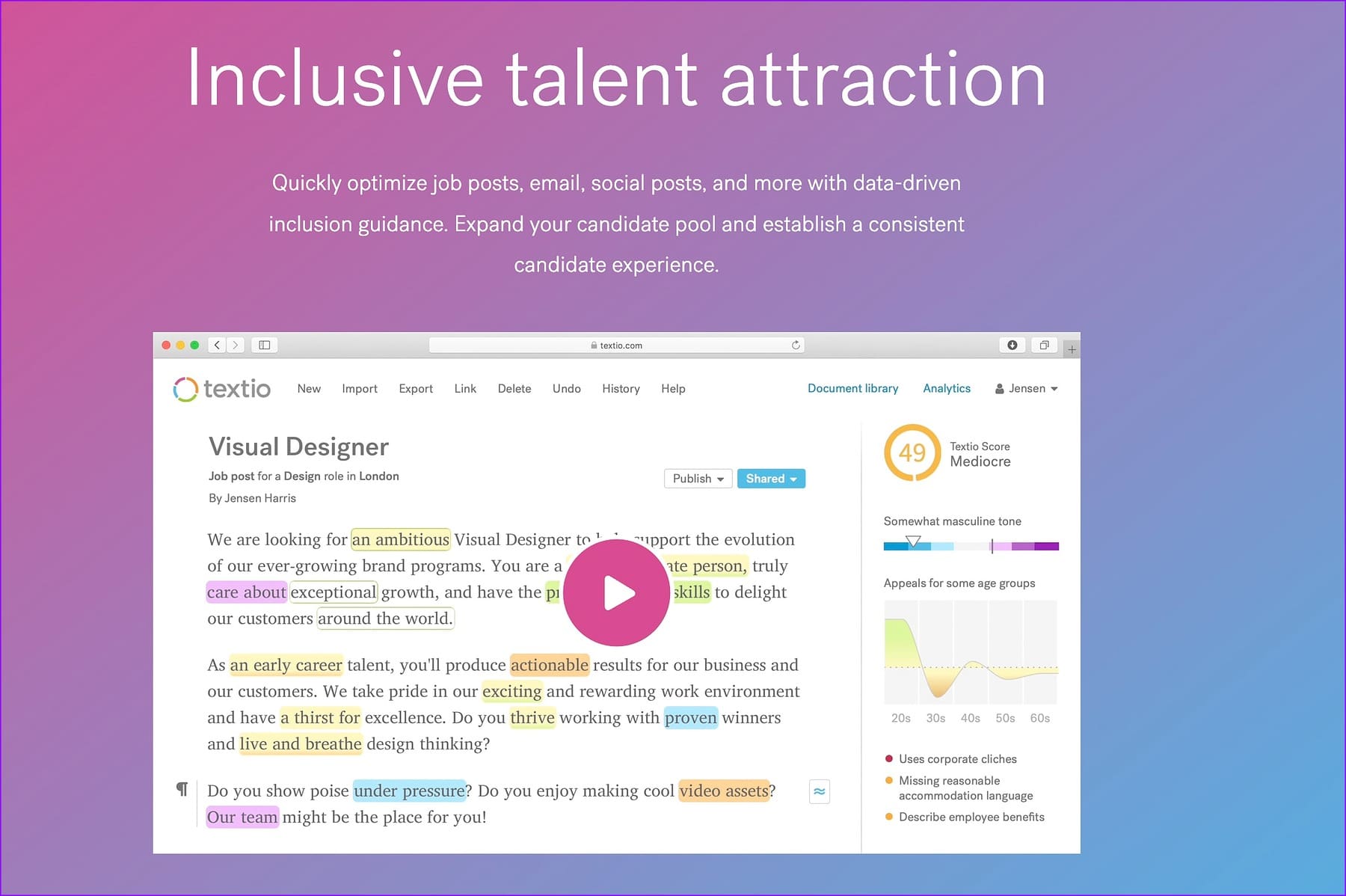 textio Best AI tools for business