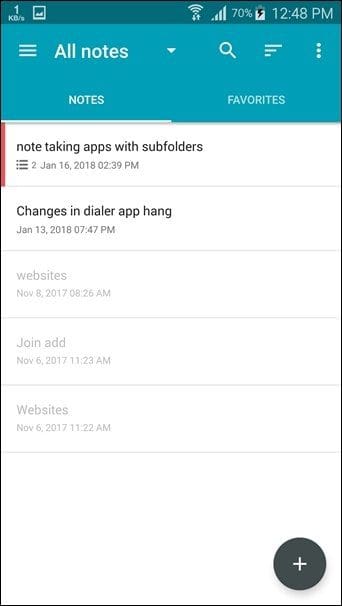 Best Android Notes Apps With Folders Nimbus 1