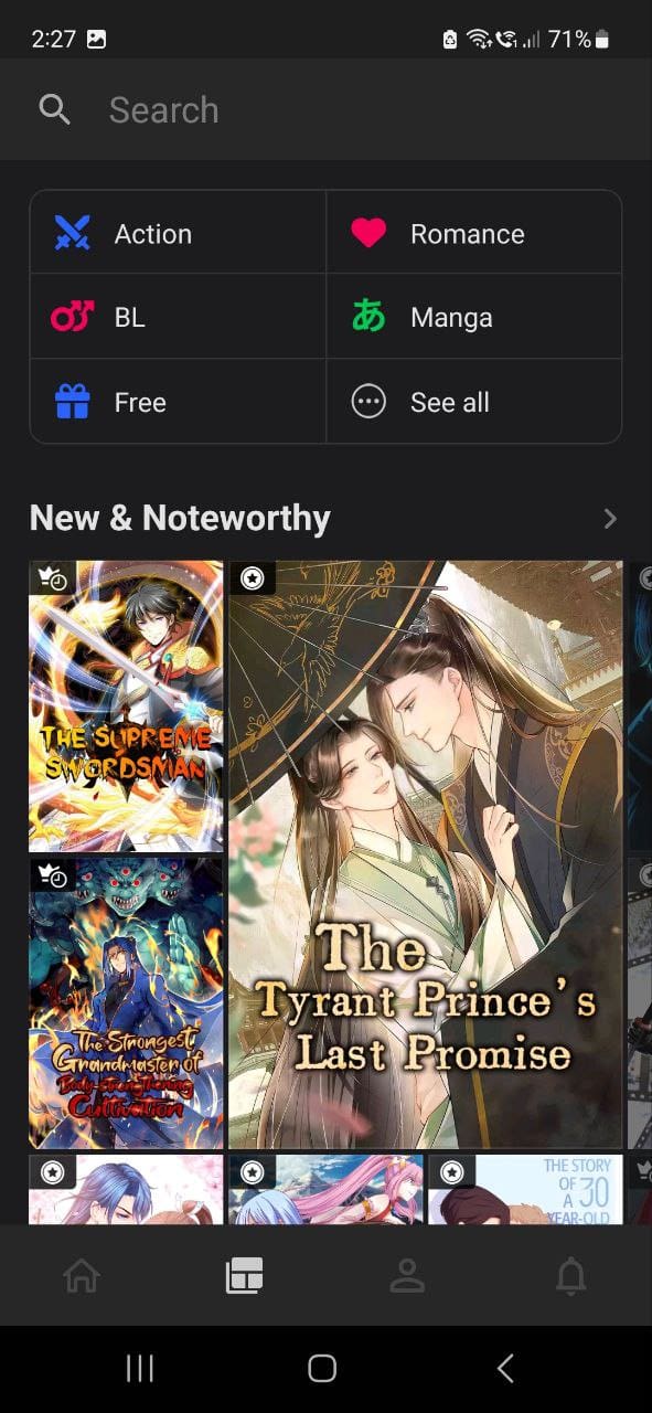 INKR Comics app titles page