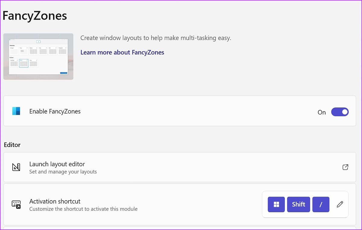 fancyzones on powertoys on windows 11