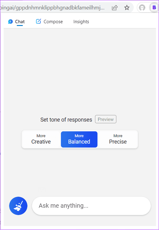 Bing AI extension for Chrome
