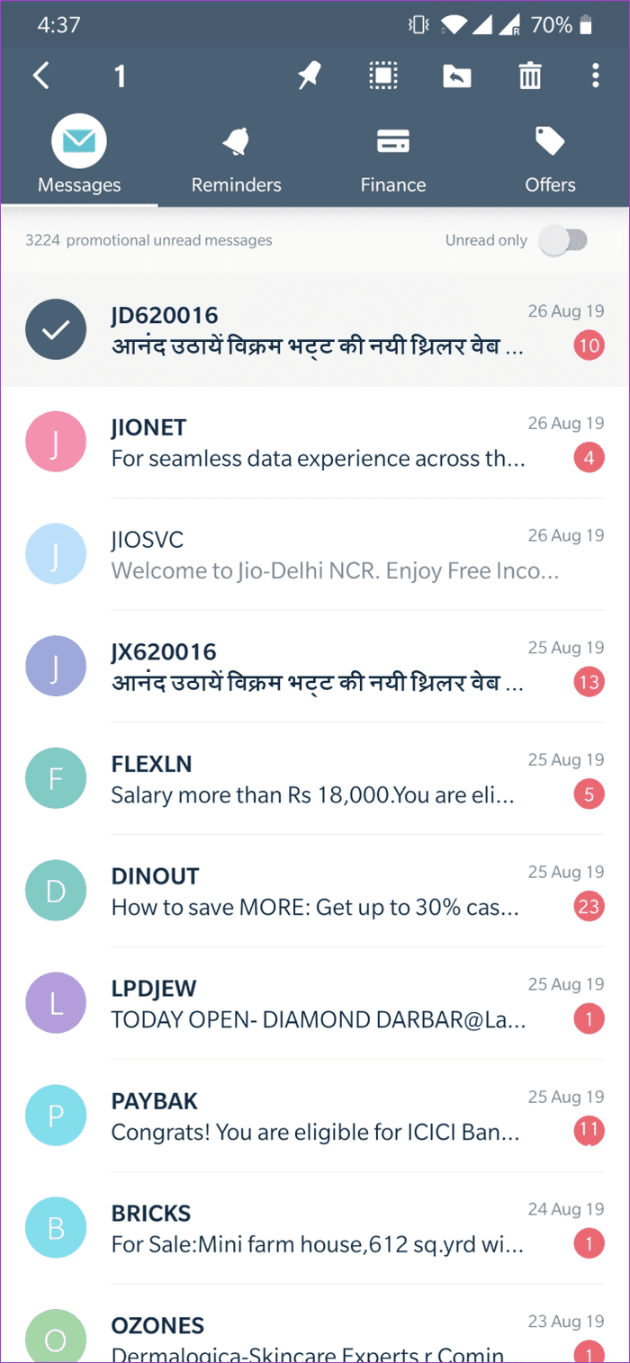 Block Sms In Sms Organizer 10