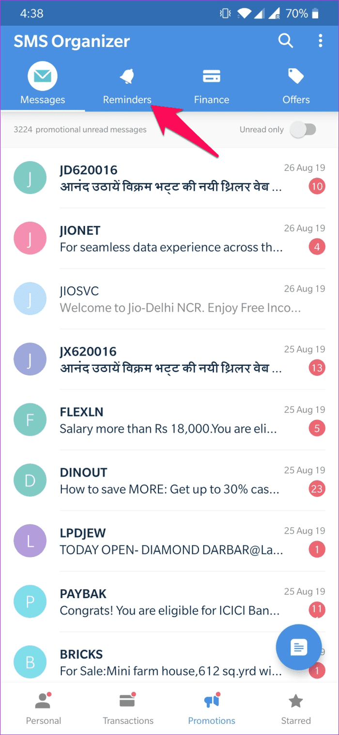 Block Sms In Sms Organizer 15