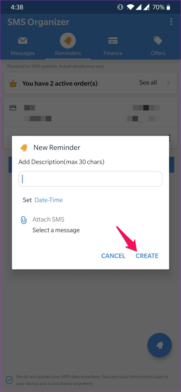 Block Sms In Sms Organizer 17