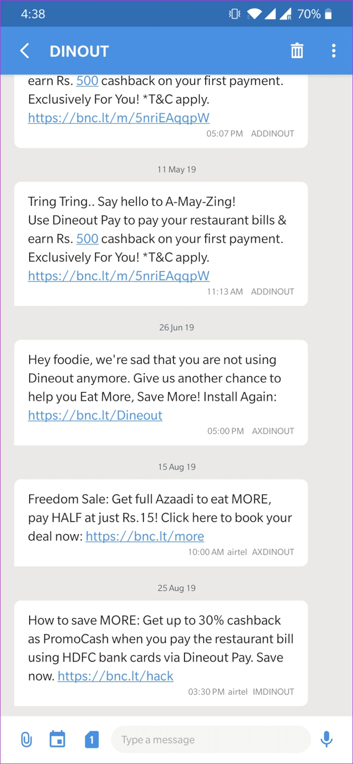 Block Sms In Sms Organizer 18