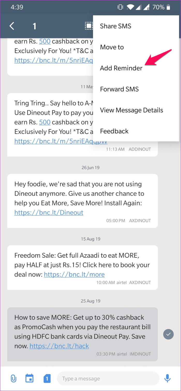 Block Sms In Sms Organizer 20