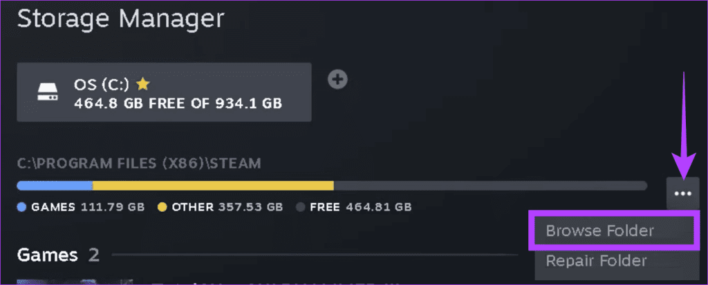 Browse Steam folder