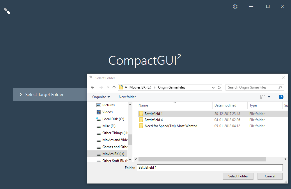 Cui Select Folder