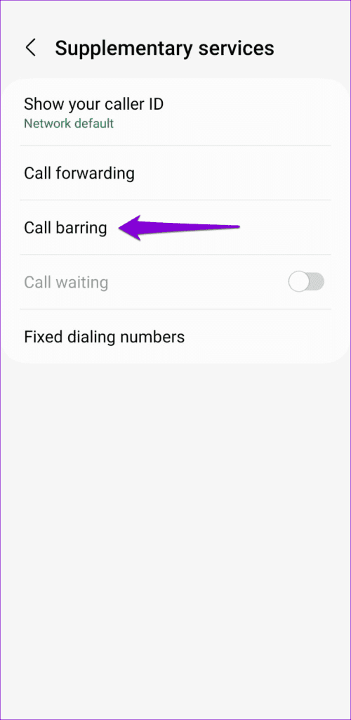 Call Barring on Android