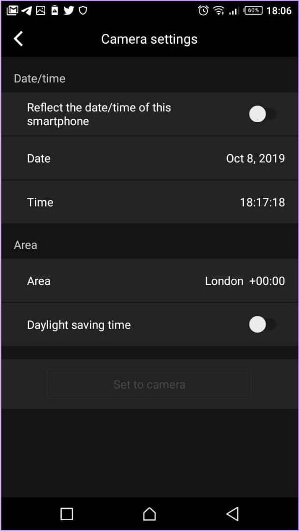 Cam Settings Open