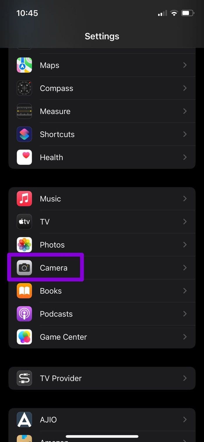 Camera Settings on i Phone