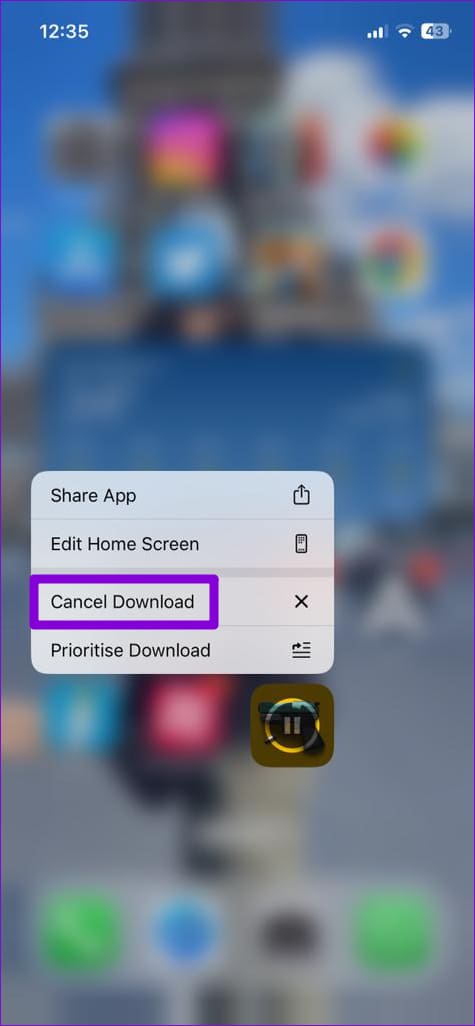 Cancel App Download on iPhone