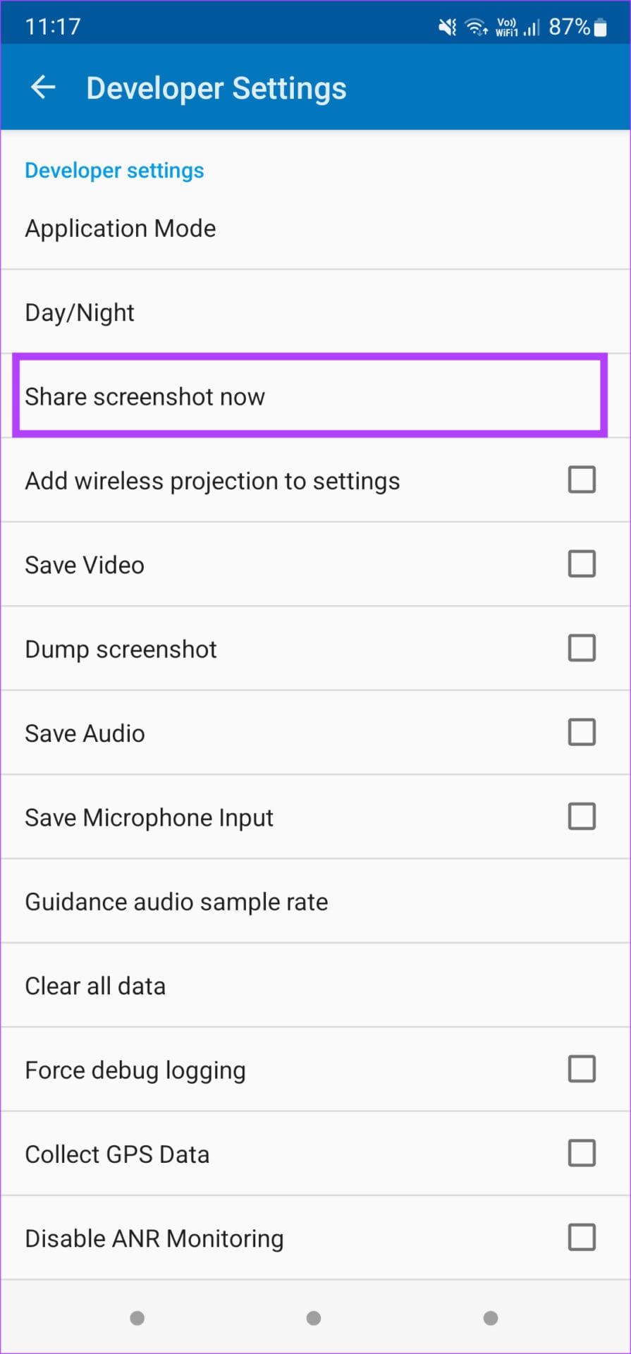 Share screenshot from Android Auto