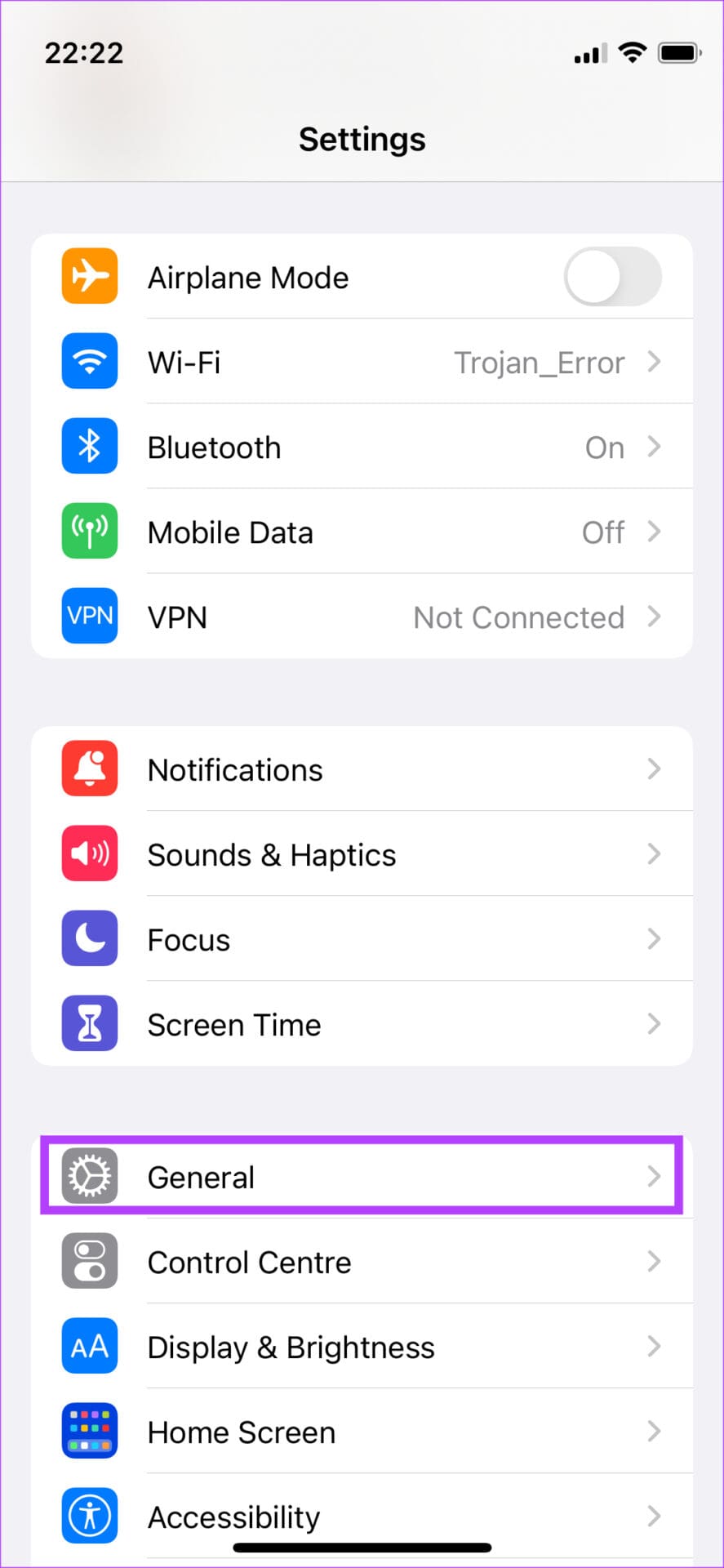 General settings
