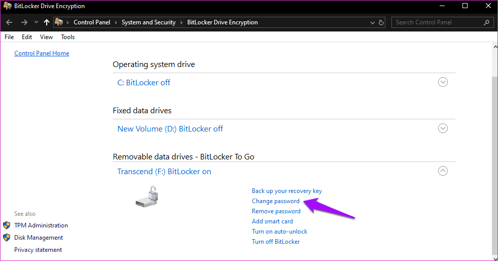 Change Bit Locker Password in Windows 10 4