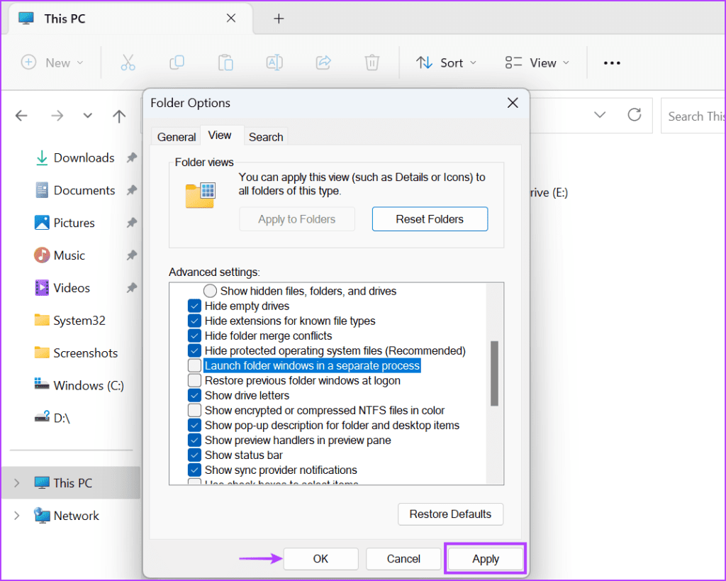 Change File Explorer Properties