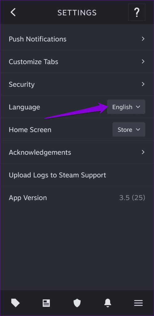 Change Language in Steam for Android or iPhone