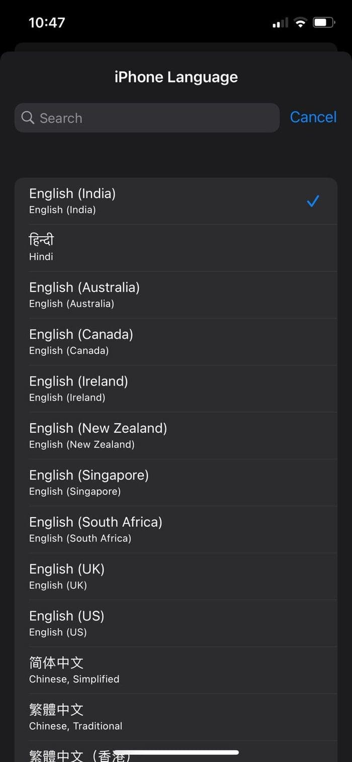 Change Language on i Phone