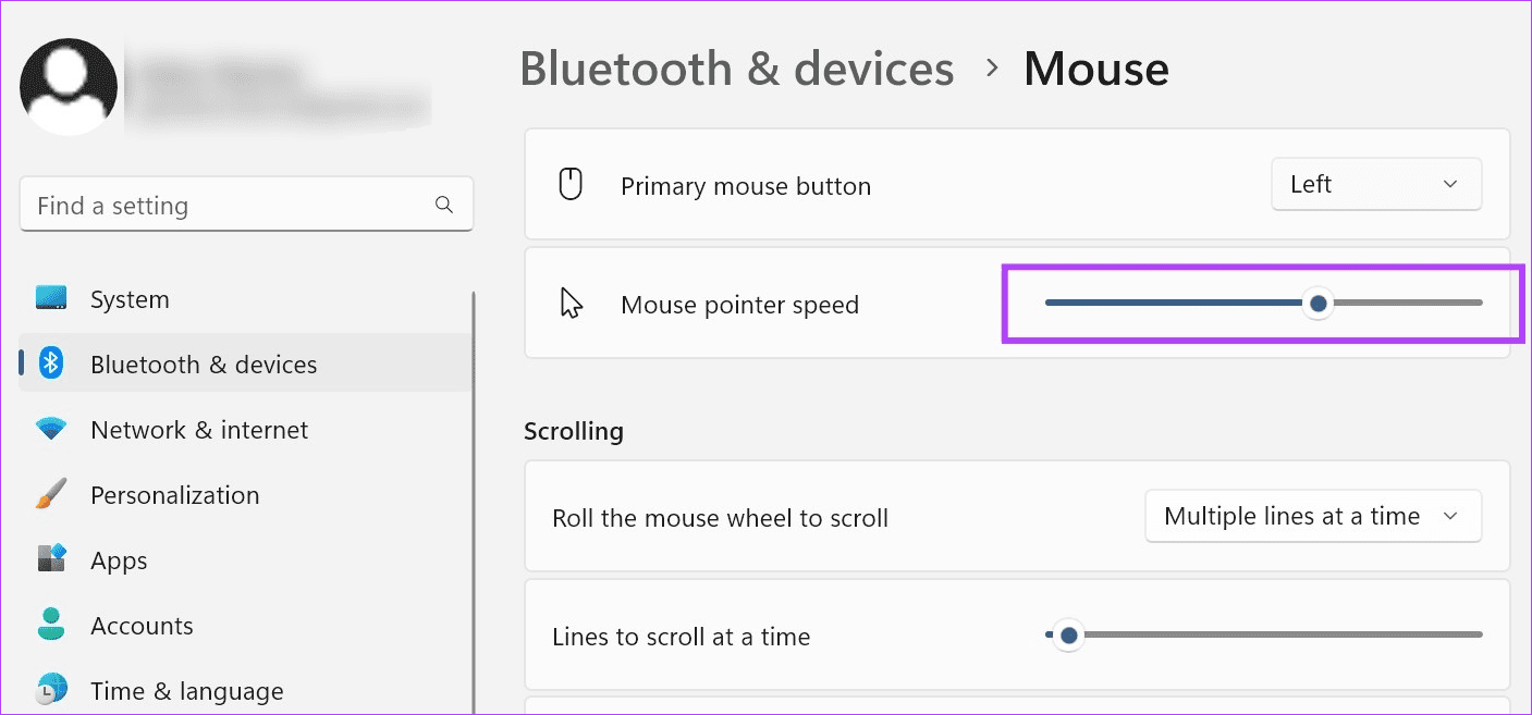 Increase or decrease mouse sensitivity