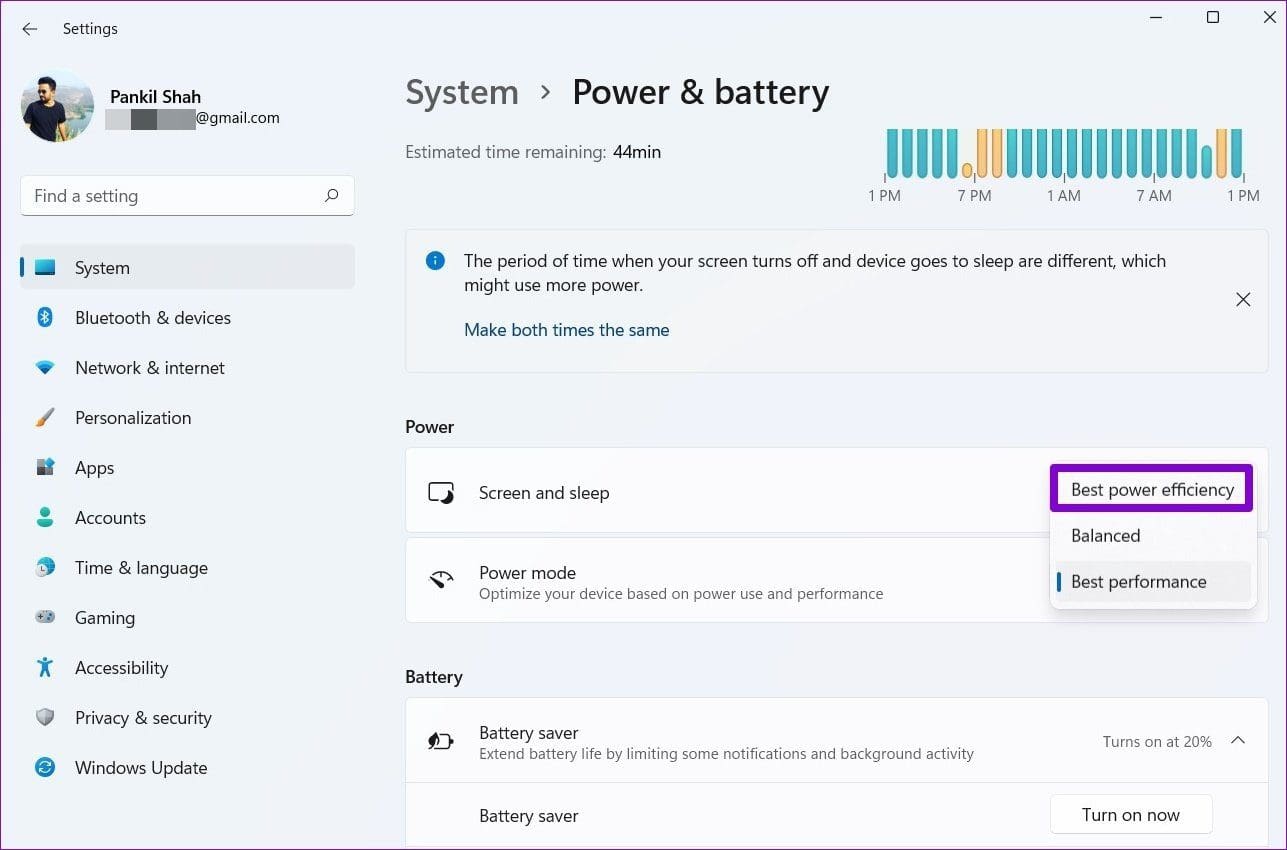 Change Power Mode on Windows 11