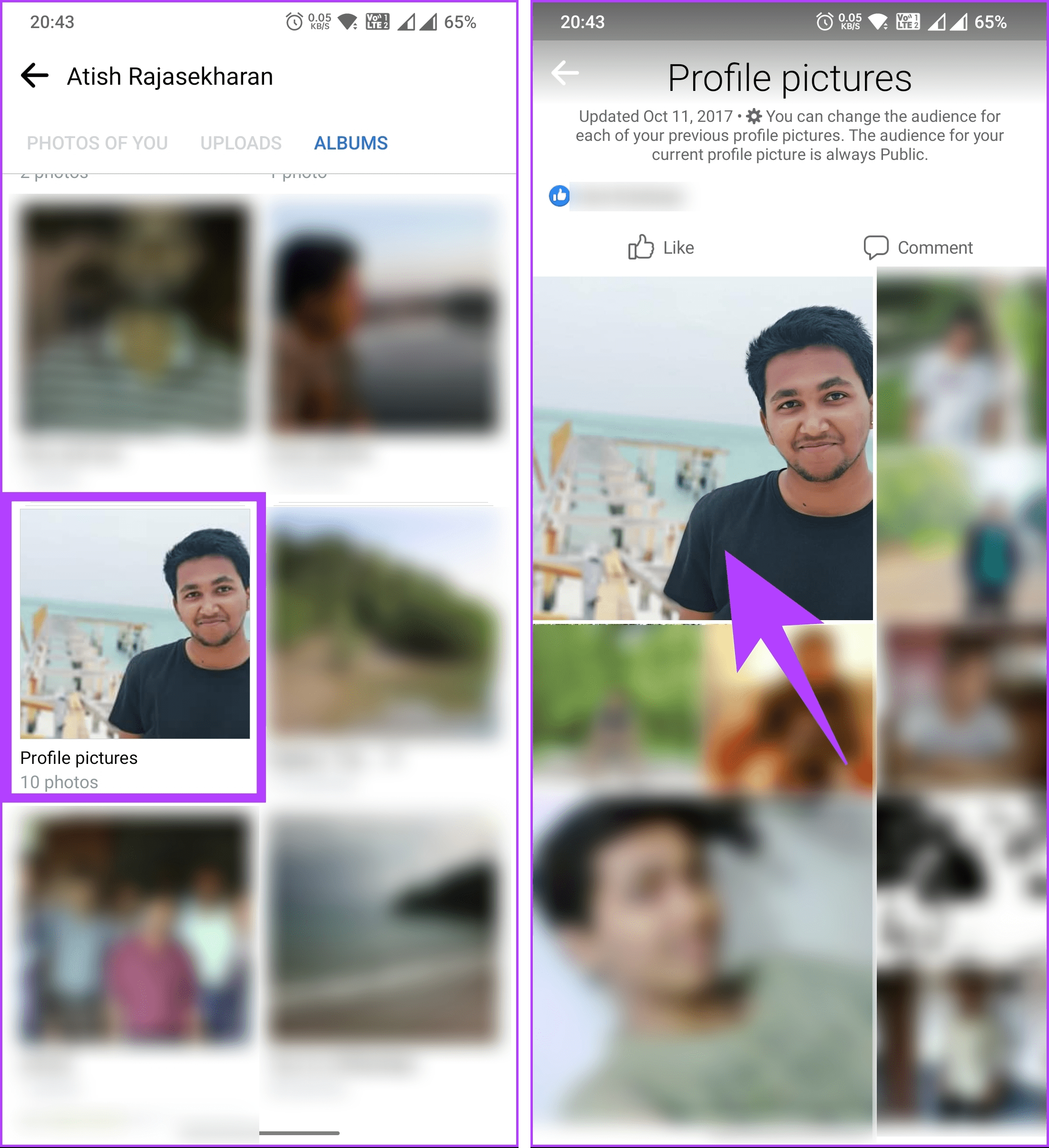 choose the current profile picture