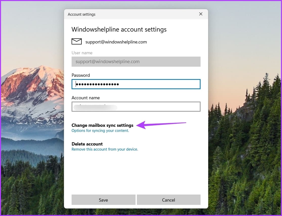 Change mailbox sync settings in the Mail app