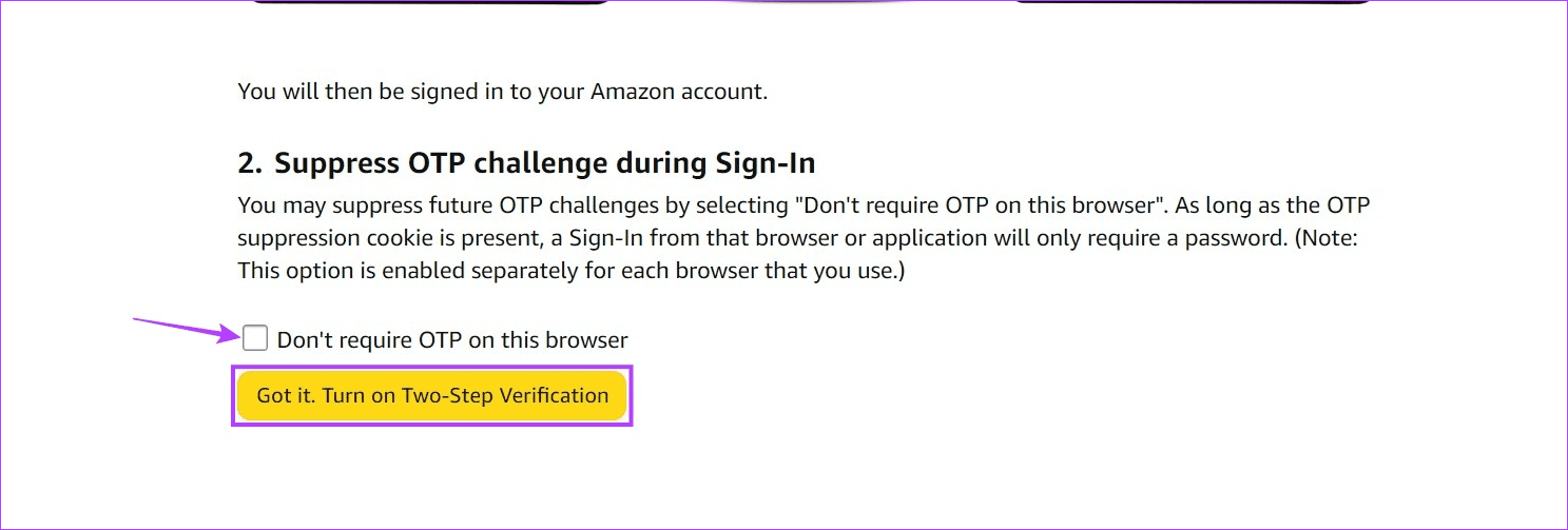 Enable Amazon 2FA