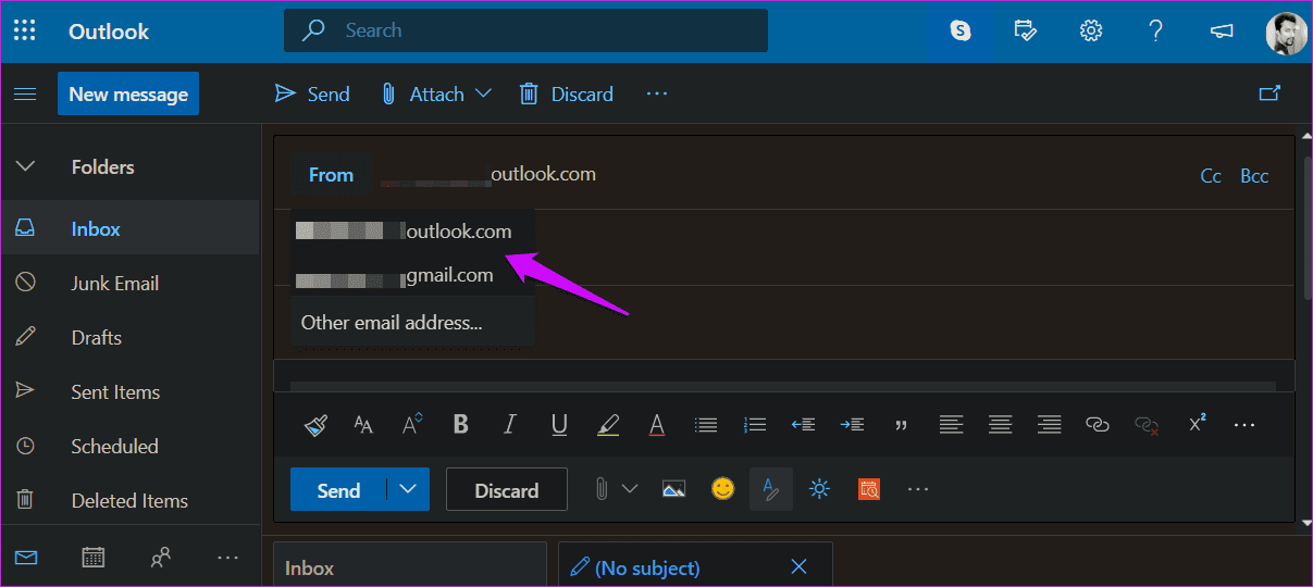 Change the From Address in Microsoft Outlook 3