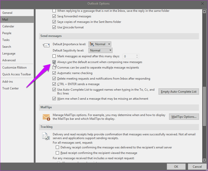 Change the From Address in Microsoft Outlook 7