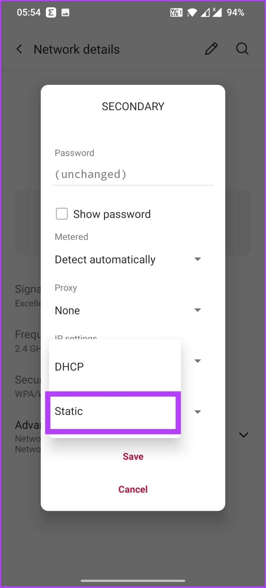 Changing the IP Address from DHCP to Static (3)