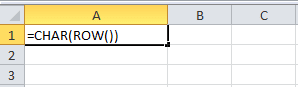 Char Row Formula
