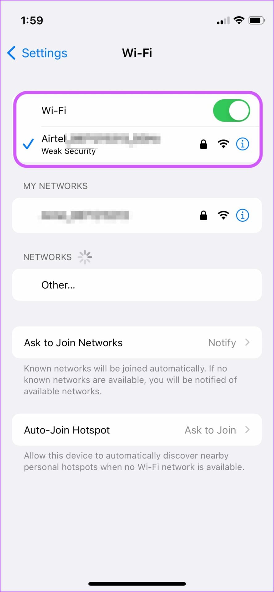 Check Cellular and WI-FI Network 2