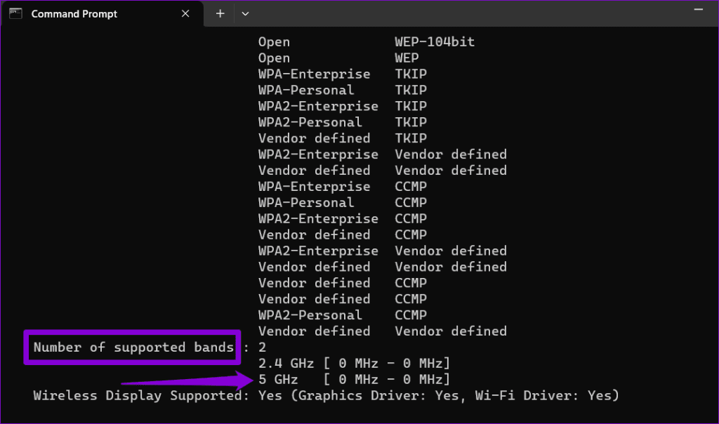 Check If Windows Supports 5GHz band