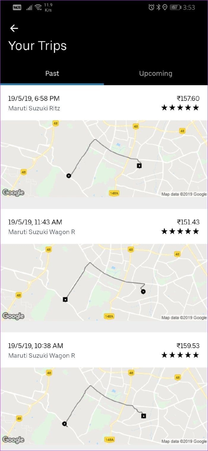Check Uber Ride History 10