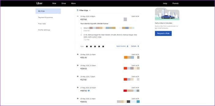 Check Uber Ride History 4